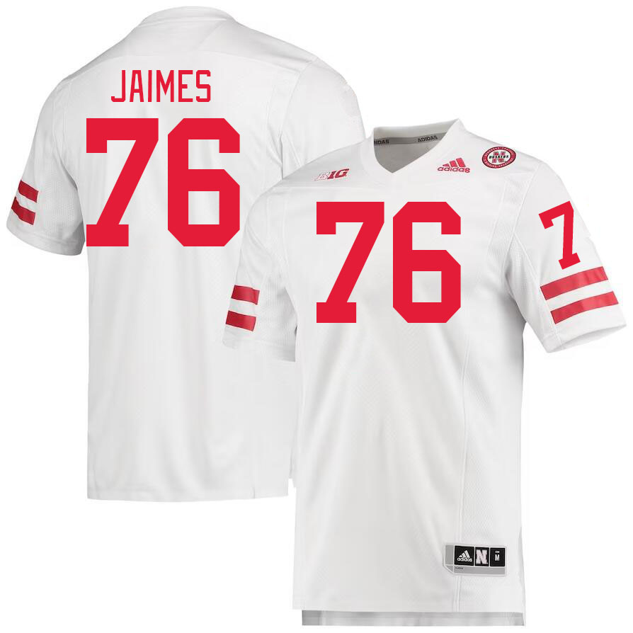 #76 Brenden Jaimes Nebraska Cornhuskers Jerseys Football Stitched-White